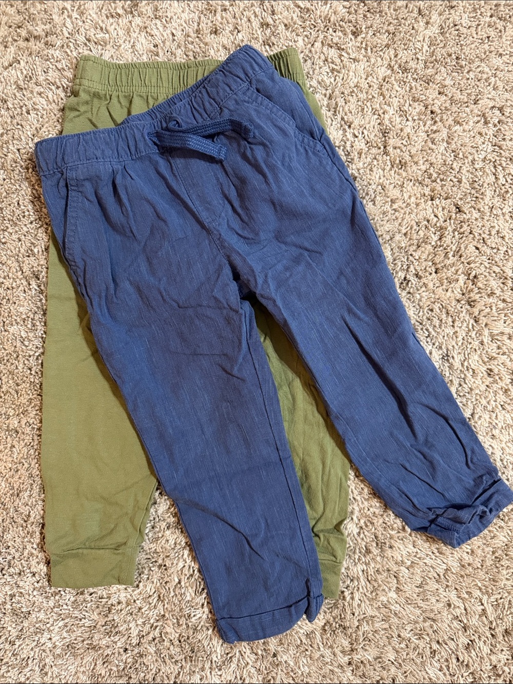 Cat & Jack 2 piece bundle -Navy and Olive Jogger Pants size 3T